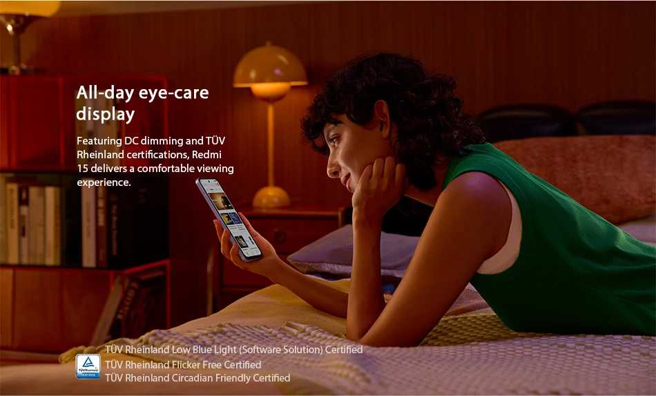 Xiaomi Redmi 15 all-day eye-care display with TÜV certifications